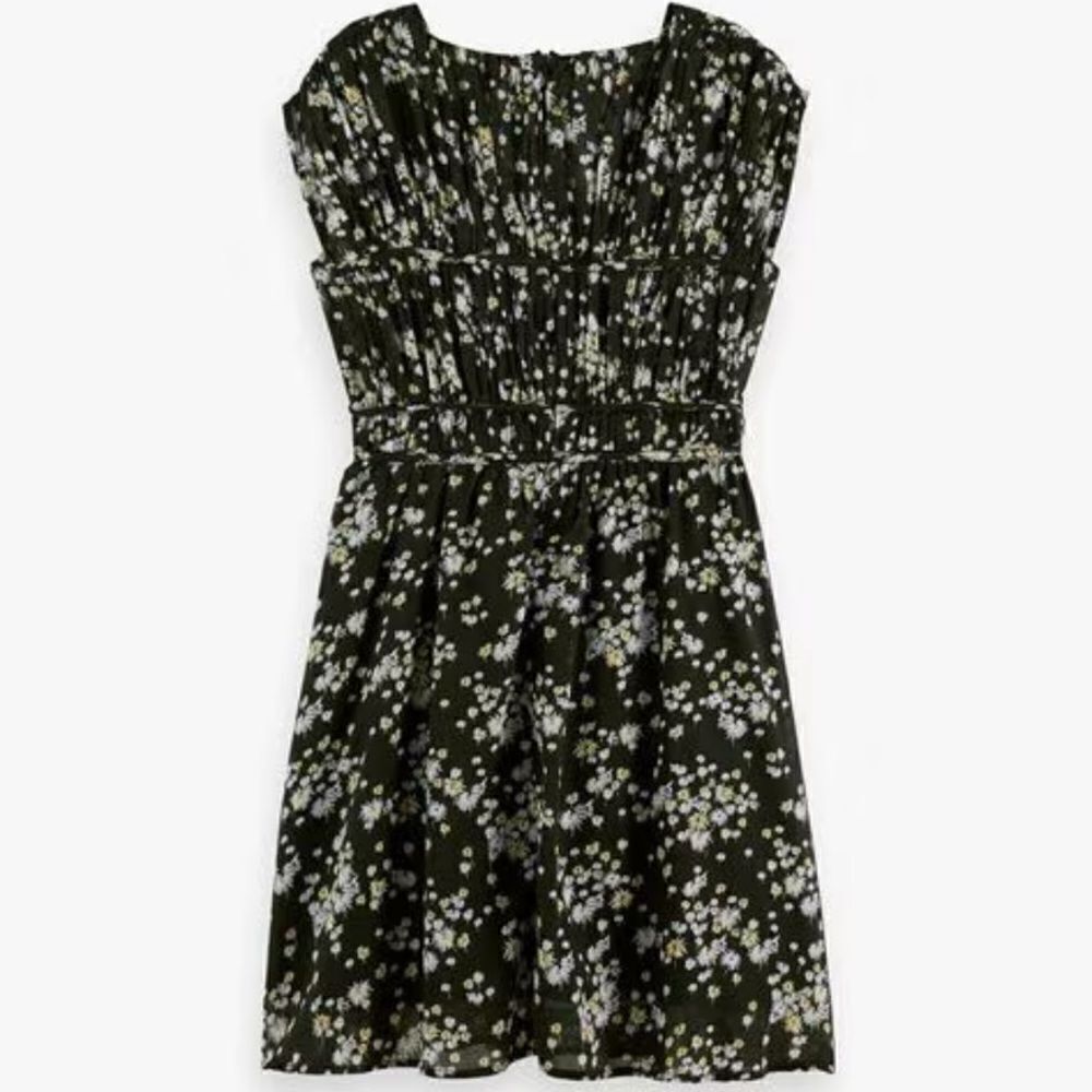 Scotch & Soda V-Neck Fit & Flare Mini Floral Dress in Size 40